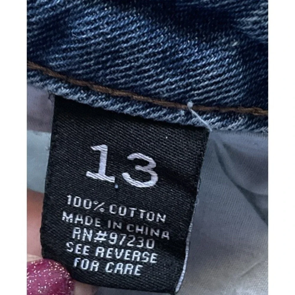 Almost Famous Womens  Boyfriend  Jeans‎  Distressed  Blue Size 13